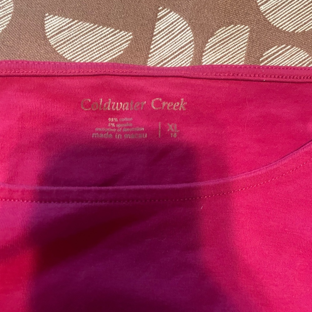 COLDWATER CREEK Long Sleeve Blouse with Lace Trim - Picture 2 of 2